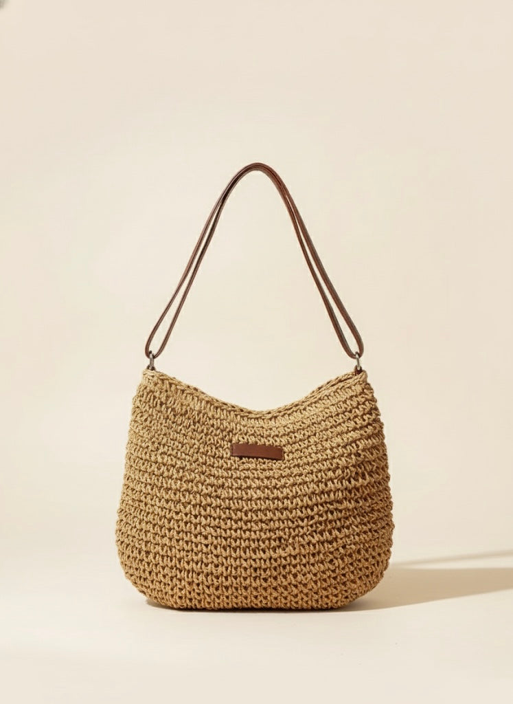 Woven Straw Adjustable Strap Crossbody Bag