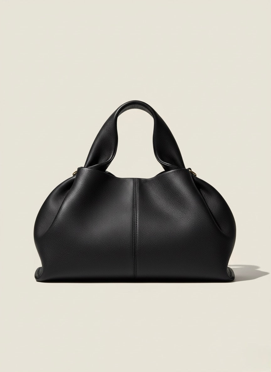 PU Leather Ruched Crossbody Handbag